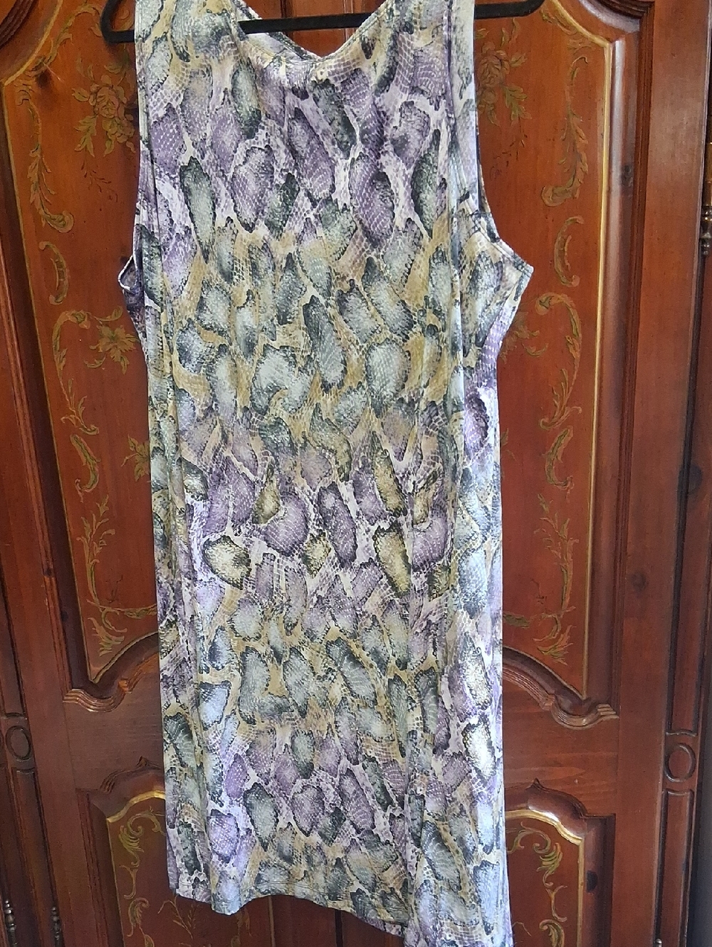 Sleeveless Midi Dress in Lavender Snake Print